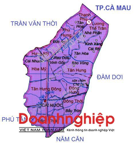 Bản đồ  hành chính huyện Cái Nước