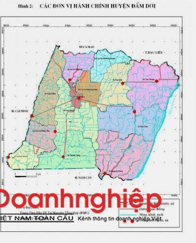 Bản đồ hành chính huyện Đầm Dơi