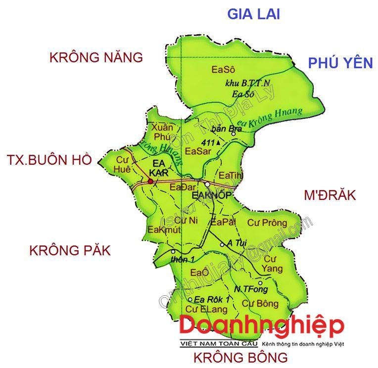 Bản đồ hành chính huyện Ea Kar