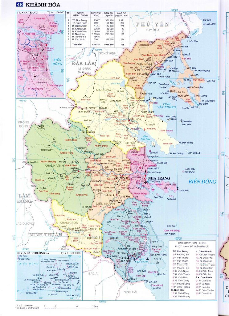 Bản đồ hành chính tỉnh Khánh Hòa