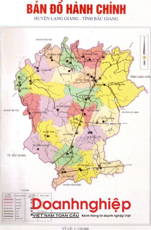 Bản đồ hành chính huyện Lạng Giang