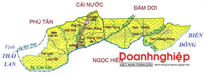 Bản đồ hành chính huyện Năm Căn