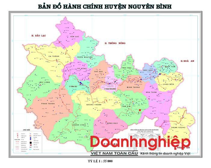 Bản đồ hành chính huyện Nguyên Bình