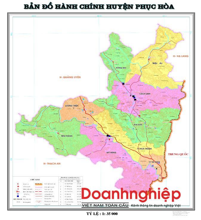 Bản đồ hành chính huyện Phục Hòa