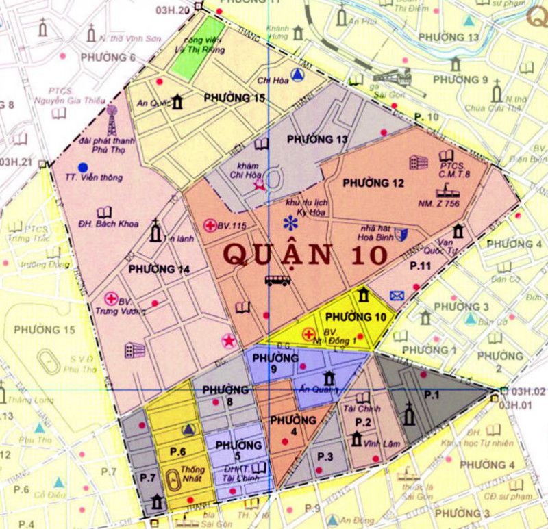 Bản đồ hành chính quận 10 thành phố Hồ Chí Minh