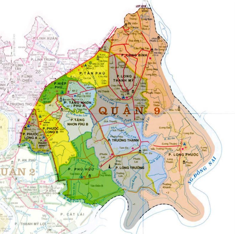 Bản đồ hành chính quận 9 thành phố Hồ Chí Minh