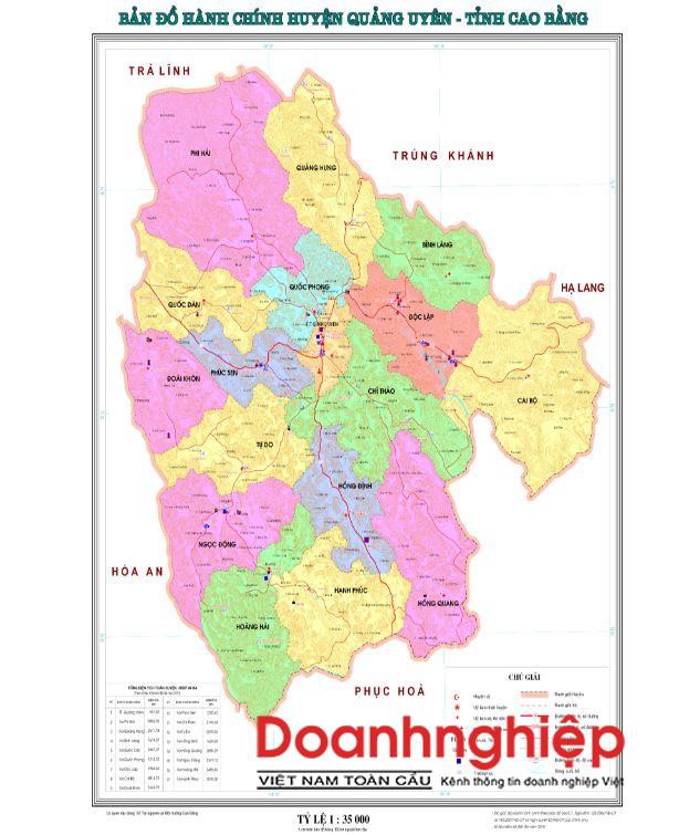 Bản đồ hành chính huyện Quảng Uyên
