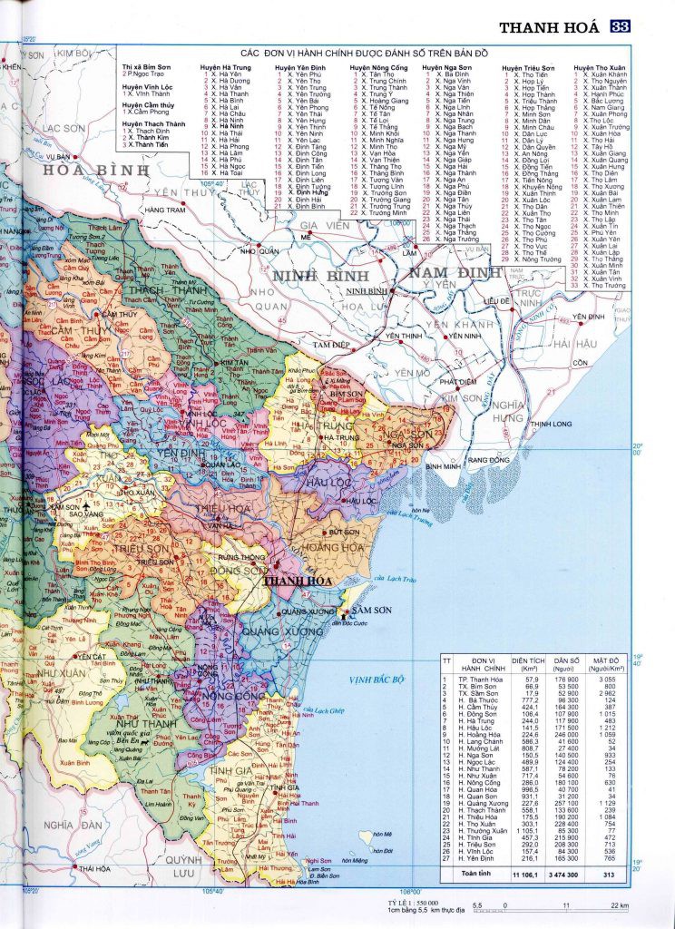 Bản đồ hành chính tỉnh Thanh Hóa 2
