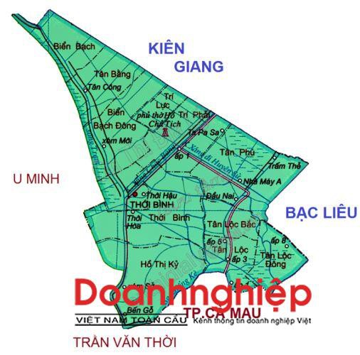 Bản đồ hành chính huyện Thới Bình