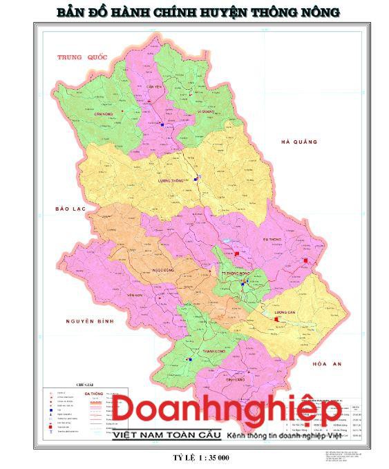 Bản đồ hành chính huyện Thông Nông