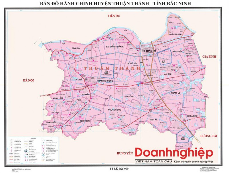 Bản đồ hành chính huyện Thuận Thành