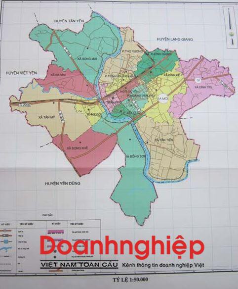 Bản đồ hành chính thành phố Bắc Giang