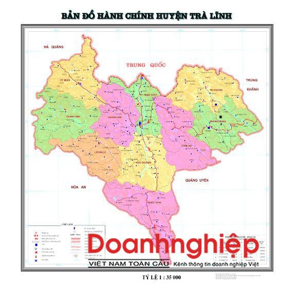 Bản đồ hành chính huyện Trà Lĩnh