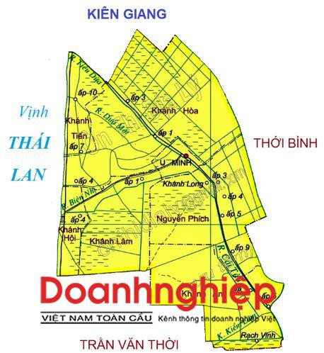 Bản đồ hành chính huyện U Minh