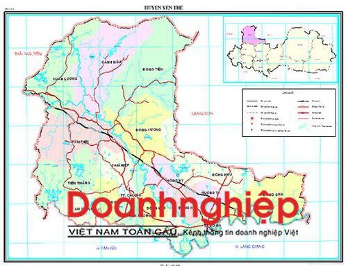 Bản đồ hành chính huyện Yên Thế