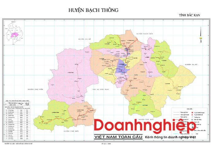 Bản đồ hành chính huyện Bạch Thông