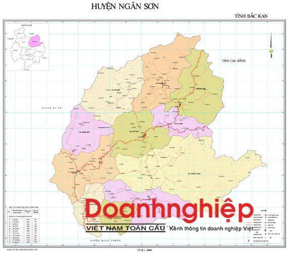 Bản đồ hành chính huyện Ngân Sơn
